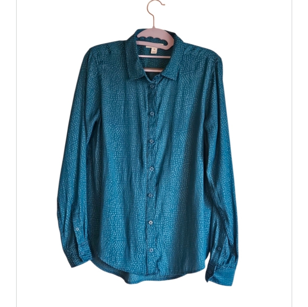 ON-34TH Blue Casual Button Down Shirt with Relaxed Fit